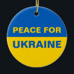 Fred i Ukraina och Flagga Julgransprydnad Keramik<br><div class="desc">Fred i Ukraina och Flagga</div>