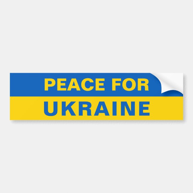 Fred i Ukraina - stöd till ukrainsk Flagga Bildekal (Framsidan)