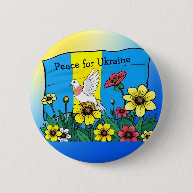 Fred i Ukraina | Ukrainukrainska Flagga Knapp (Framsida)