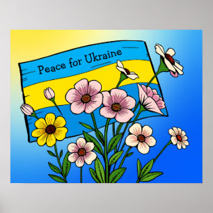 Fred i Ukraina Ukrainukrainska Flagga Poster