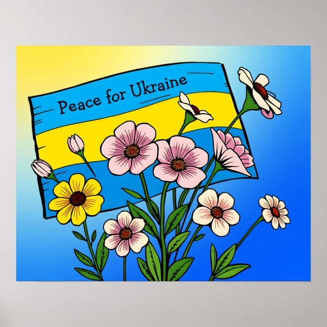 Fred i Ukraina | Ukrainukrainska Flagga Poster (Framsidan)