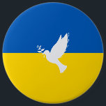 Fred i världen, Ukrainas flagga  Knapp<br><div class="desc">Fred i världen,  Ukrainas flagga</div>