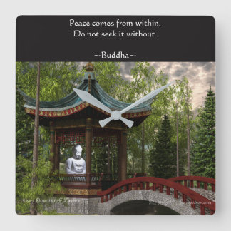 Fred inifrån, Buddha citationstecken Fyrkantig Klocka