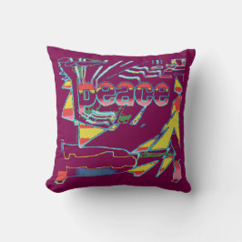 "Fred", inspirationsröd Gult på Vin sydöstra Kudde