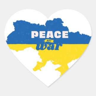 Fred inte Krig karta Hjärtformat Klistermärke
