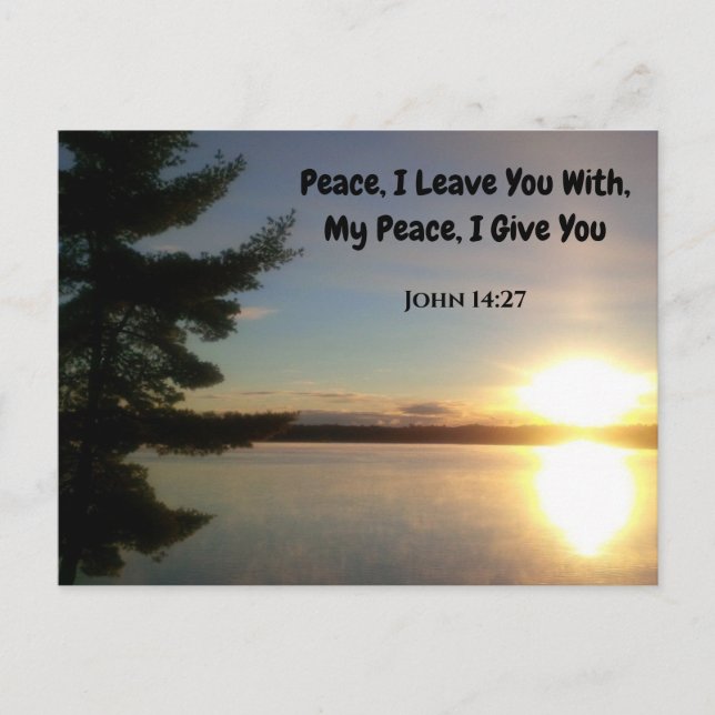 Fred, jag lämnar er med skriftens ord Bibeln Vykort (Framsida)