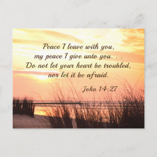 Fred jag lämnar med dig, John 14:27, Ocean Sunset Vykort