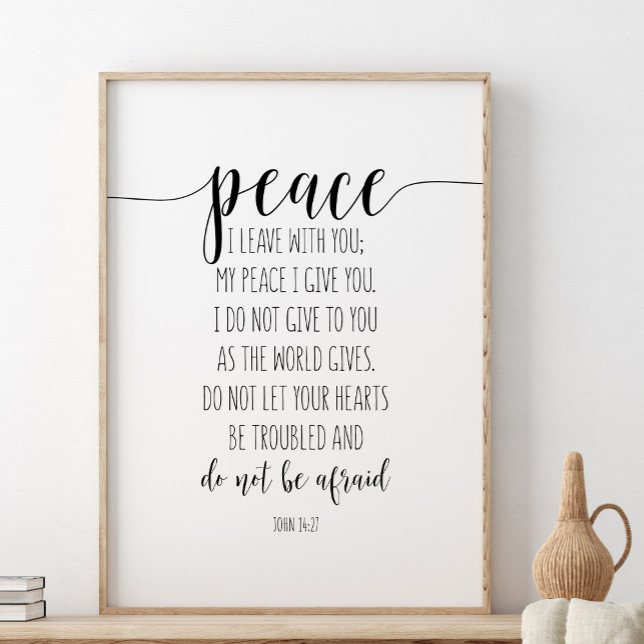 Fred jag Lämnar med dig, John 14:27 Poster (Skapare uppladdad)