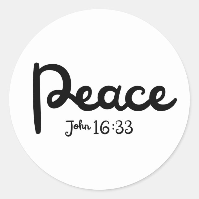 Fred John 16:33 Runt Klistermärke (Framsida)