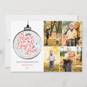 Fred, Joy & Kärlek Photo Helgdag Card Julkort