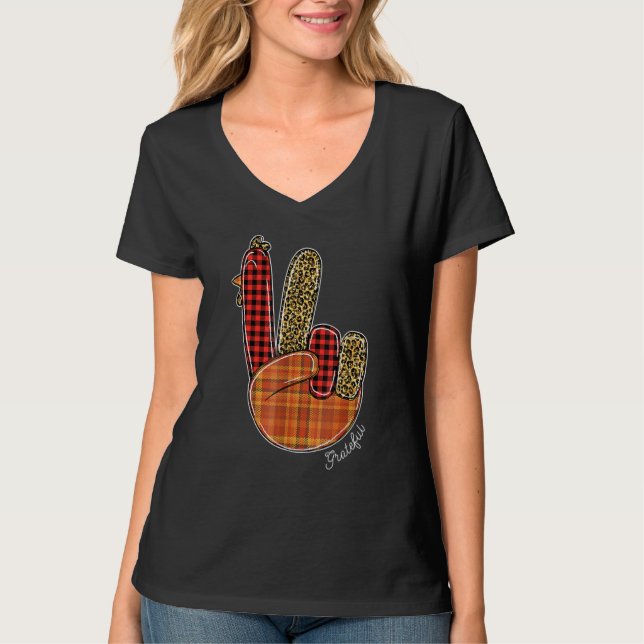 Fred Kalkon Grateful Kalkon Handskylt Tack T Shirt (Framsida)
