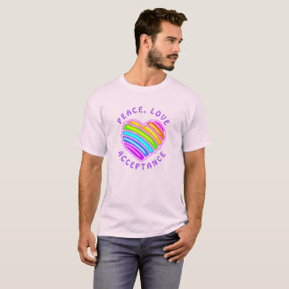 Fred, Kärlek, Acceptans Regnbågsstolthet Hjorta Sk T Shirt