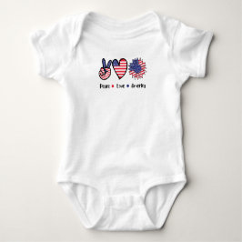 Fred kärlek Amerika Patriotisk USA-flagg Grafisk T Shirt