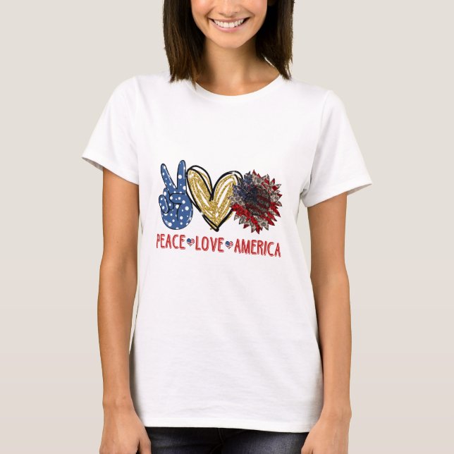 Fred kärlek Amerika T Shirt (Framsida)
