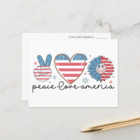 Fred Kärlek Amerika vykort – Patriotisk