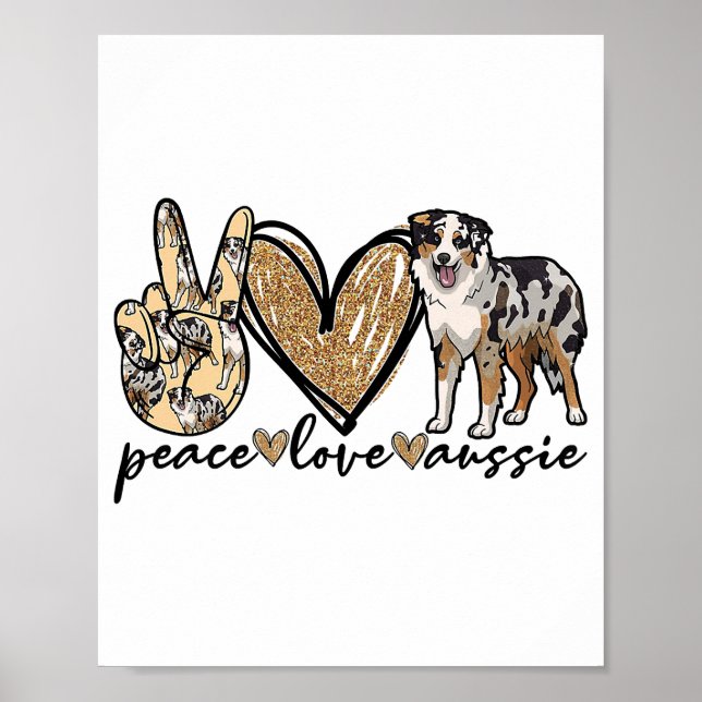 Fred, Kärlek, Aussie, Australian Shepherd Hund, Hu Poster (Framsidan)