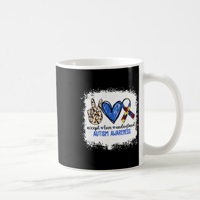 Fred Kärlek Band Autism Acceptans Acceptera Kärlek Kaffemugg (Höger)