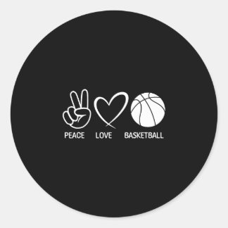 Fred kärlek basketball rolig basketboll älskare runt klistermärke