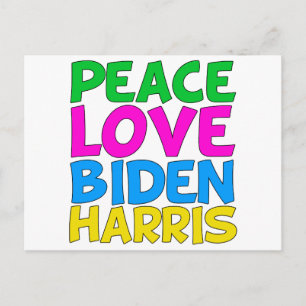 Fred kärlek Biden Harris Söt 2024 Val Vykort