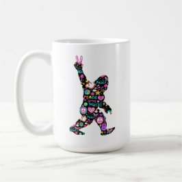 Fred kärlek Bigfoot Hippie Rolig Bigfoot-älskare   Kaffemugg