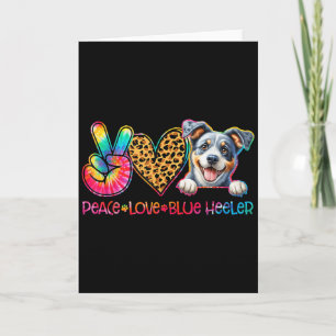 Fred kärlek blå häler Tie Dye hundälskare Kort