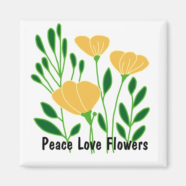 Fred kärlek blommor magnet (Framsidan)