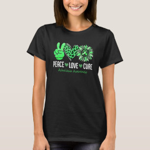 Fred kärlek botar Achalasia medvetenhet grön solro T Shirt