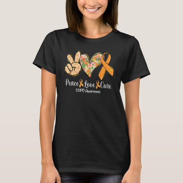 Fred kärlek botemedel orange band COPD medvetenhet T Shirt (Framsida)