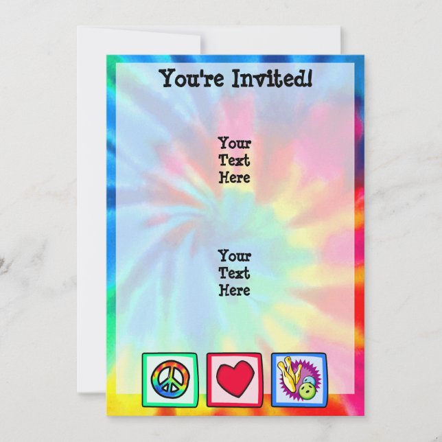 Fred, Kärlek, Bowling Inbjudningar (Framsida)