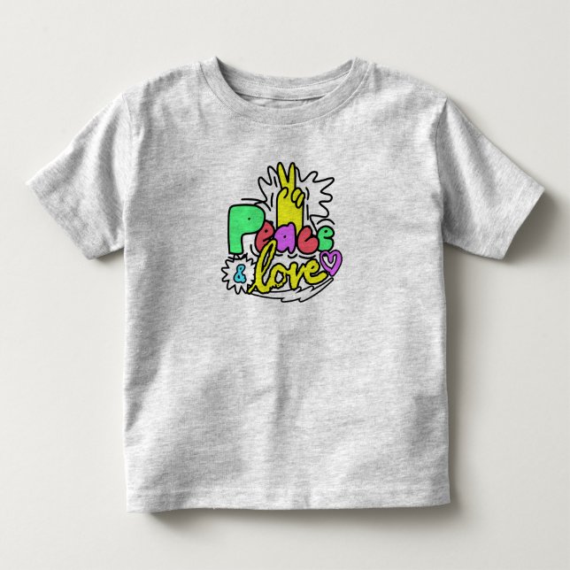 Fred & Kärlek Bubble Letter Doodle T Shirt (Framsida)