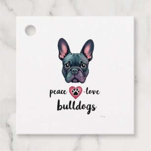 Fred kärlek bulldoggar Vintage Galaxy fransk bulld Gåvor Etiketter