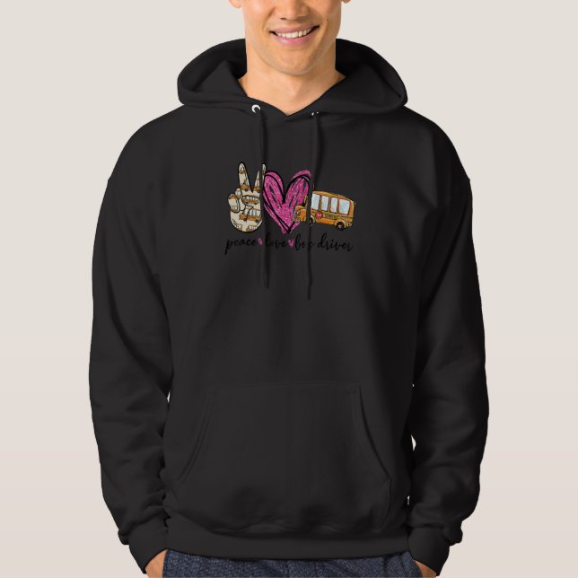 Fred kärlek bussförare Skolbuss  Bussförare Hoodie (Framsida)
