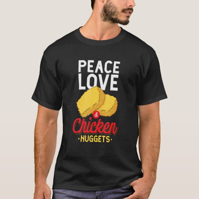 Fred kärlek & Chicken Nuggets  Kycklingbit T Shirt (Framsida)