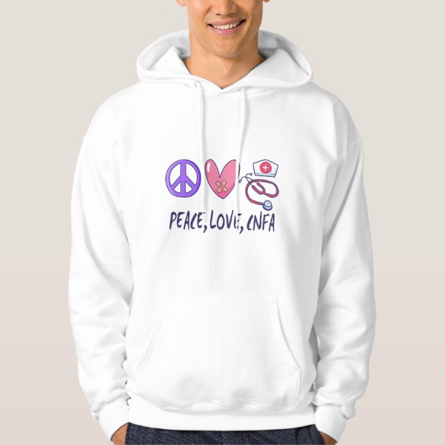 Fred kärlek CNFA Sjuksköterska Hoodie (Framsida)