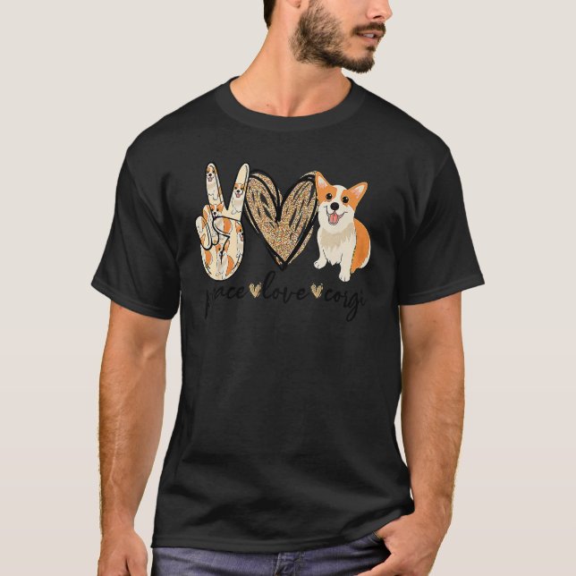 Fred kärlek Corgi hundmamma T Shirt (Framsida)