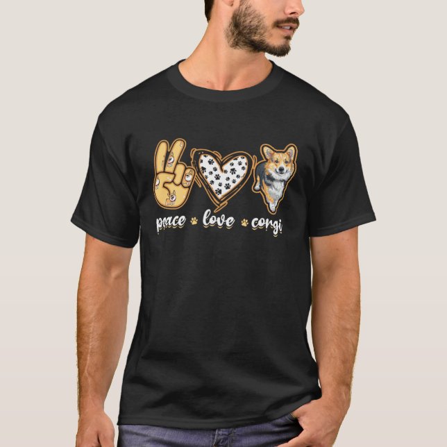 Fred Kärlek Corgi  walescorgi T Shirt (Framsida)