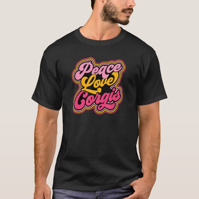 Fred Kärlek Corgis Adg036e T Shirt (Framsida)