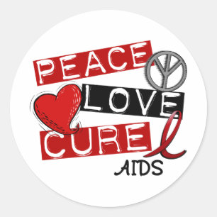 Fred, Kärlek, Cure AIDS Runt Klistermärke