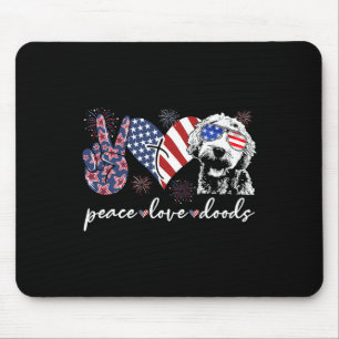 Fred kärlek Doods Goldendoodle Usa Flag Doodle 4 j Musmatta
