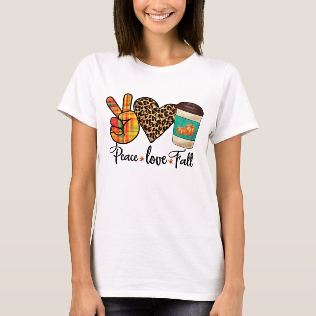 Fred, Kärlek, Fall Leopard Pumpkin Spice Latte T Shirt (Framsida)