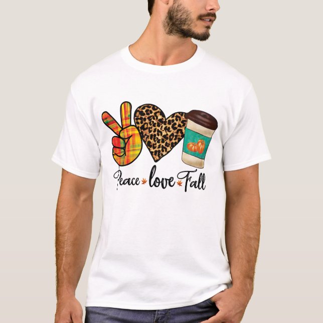 Fred, Kärlek, Fall Leopard Pumpkin Spice Latte T Shirt (Framsida)