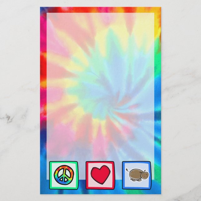 Fred kärlek, flodhästar brevpapper (Framsida)