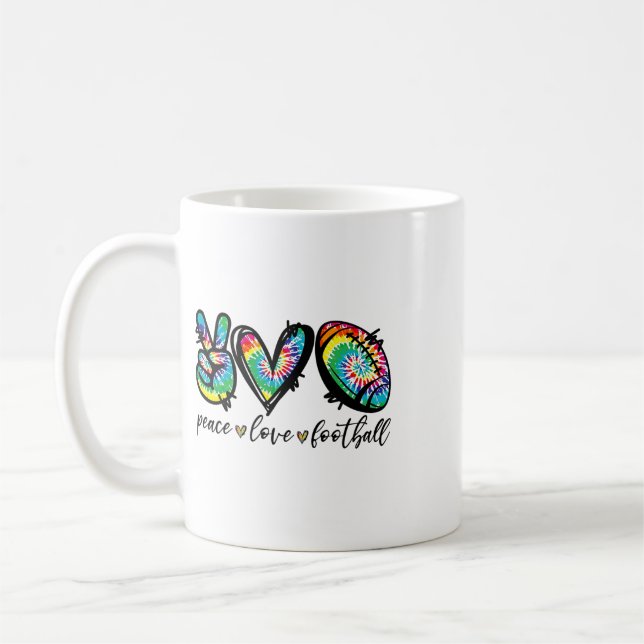 Fred kärlek fotbollsspelare Tie Dye amerikansk fot Kaffemugg (Vänster)
