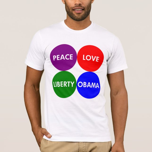 Fred. Kärlek. Frihet. Obama. Facklig skjorta T Shirt (Framsida)