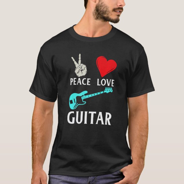 Fred kärlek gitarr  Gitarrister Musik Instrumental T Shirt (Framsida)