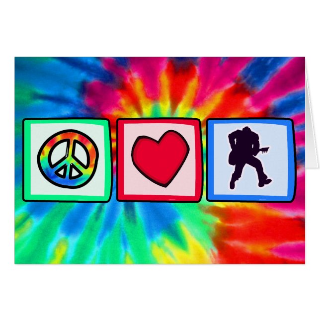 Fred kärlek, gitarrer hälsningskort (Framsidan Horizontal)