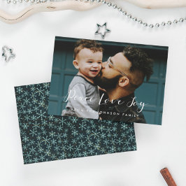 Fred kärlek glädje Elegant Kalligrafi Foto Julkort