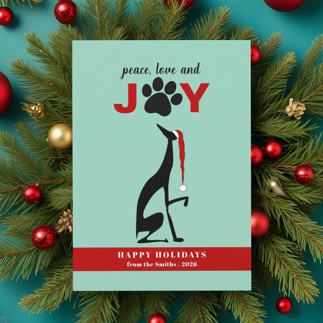 Fred Kärlek Glädje Hund Hundpaw Jul Julkort (Skapare uppladdad)