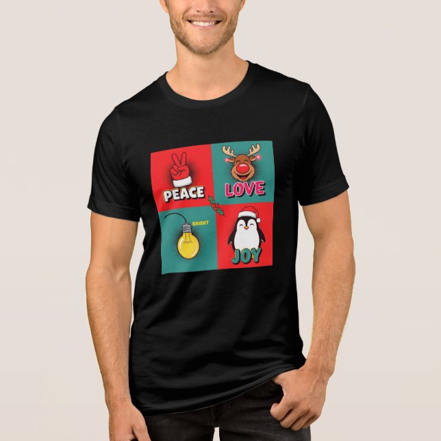 Fred kärlek glädje jul Popkonst T Shirt (Framsida)