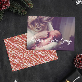 Fred kärlek glädje modern typsnitt foto julkort